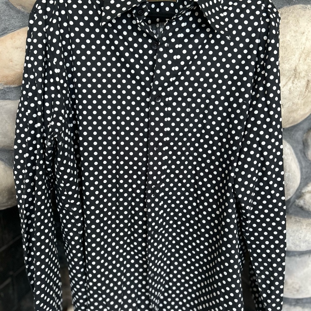 Polka Dot Casual Button Down Shirt